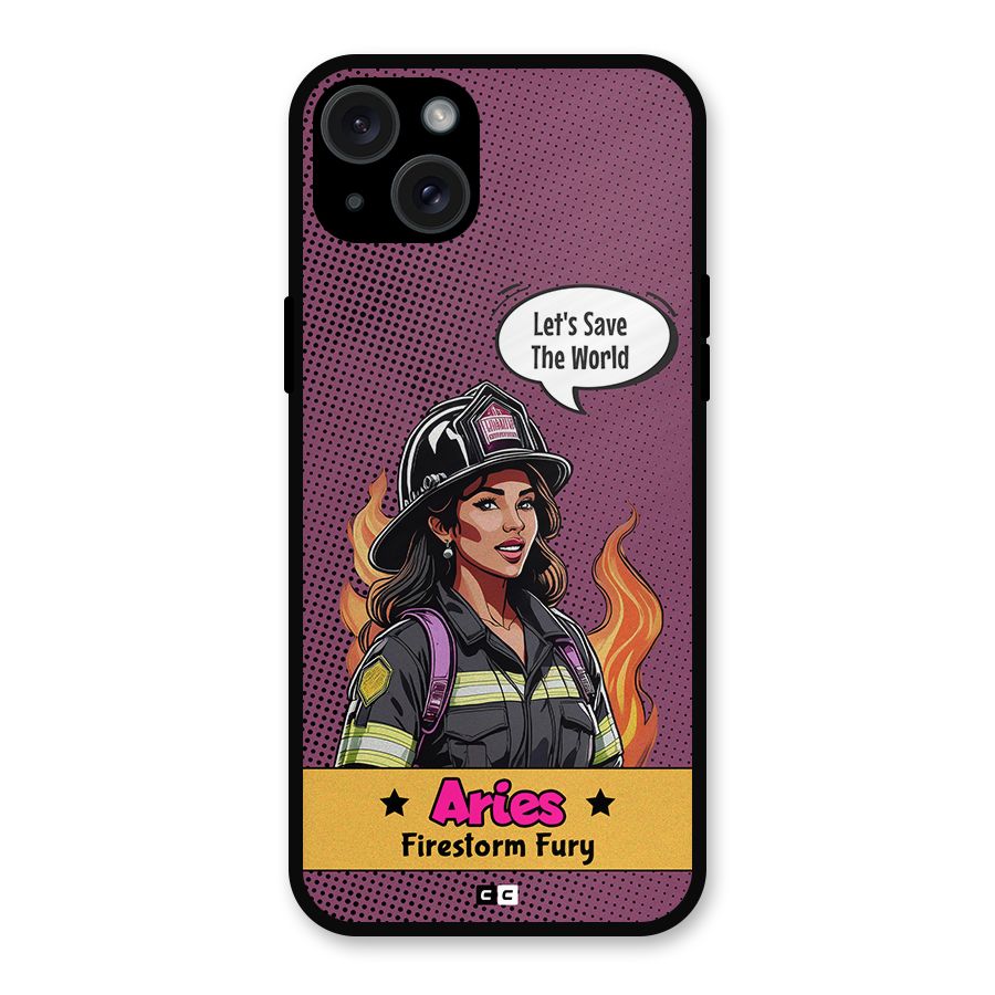 Aries Fury Metal Back Case for iPhone 15 Plus