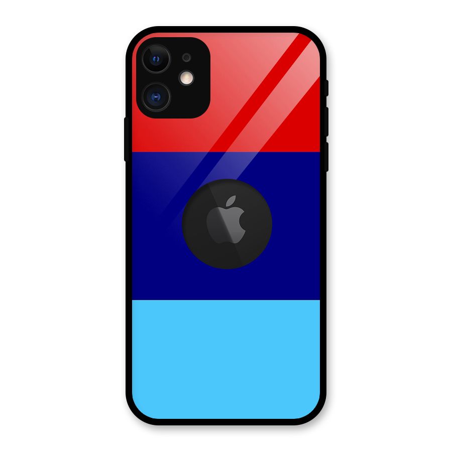 Armed Forces Stripes Glass Back Case for iPhone 11 Logo Cut