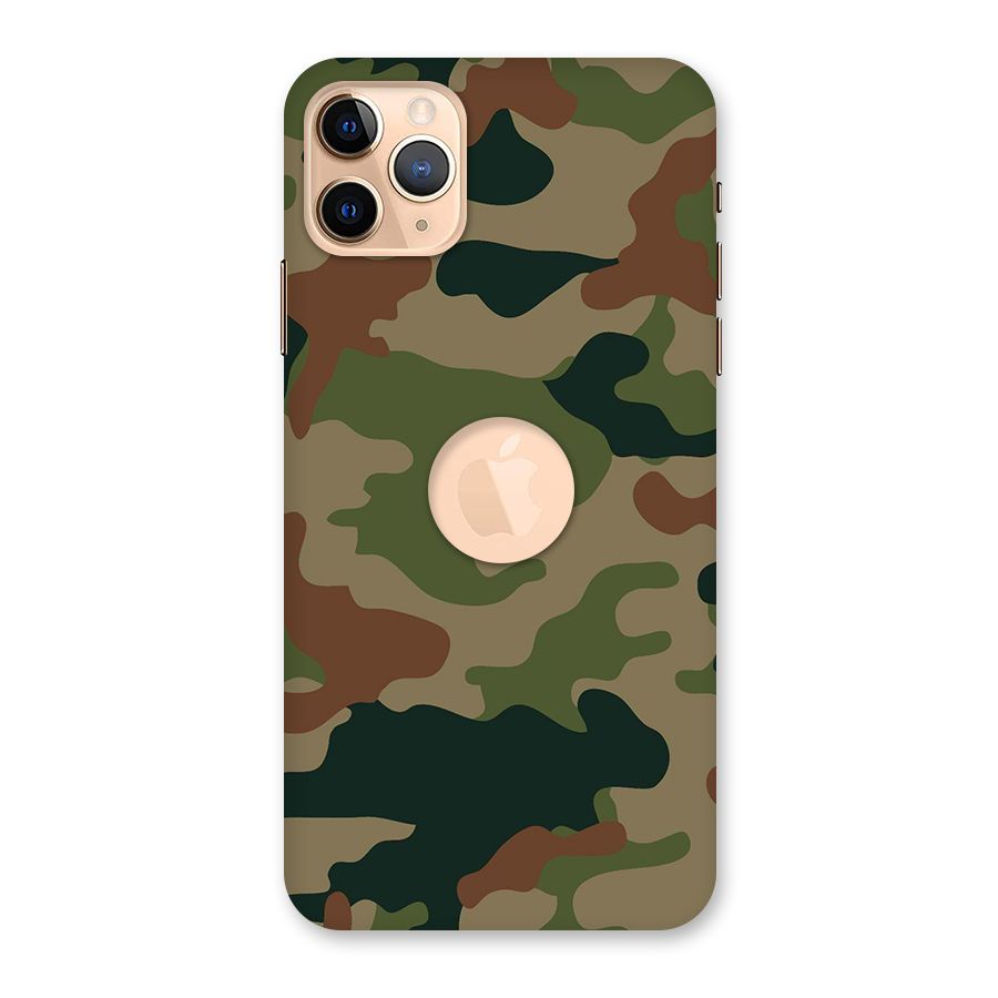 Army Camouflage Back Case for iPhone 11 Pro Max Logo Cut