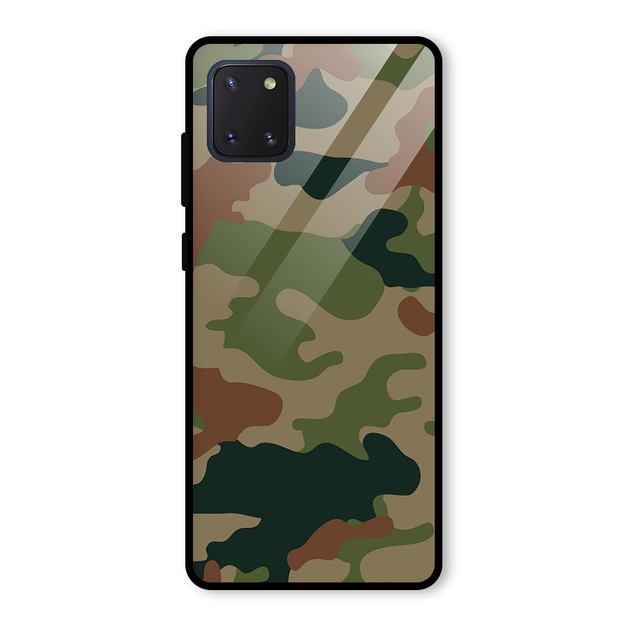 Army Camouflage Glass Back Case for Galaxy Note 10 Lite