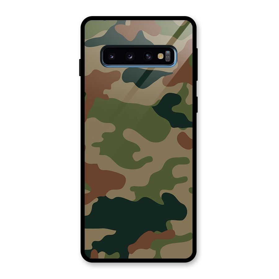 Army Camouflage Glass Back Case for Galaxy S10