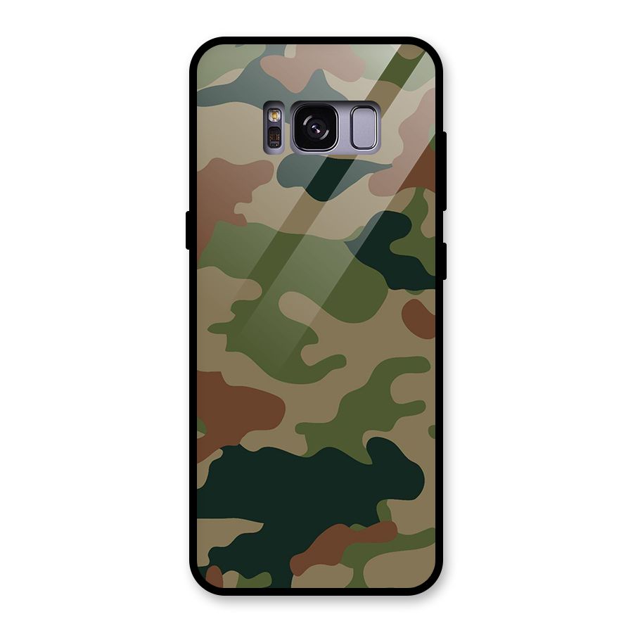 Army Camouflage Glass Back Case for Galaxy S8