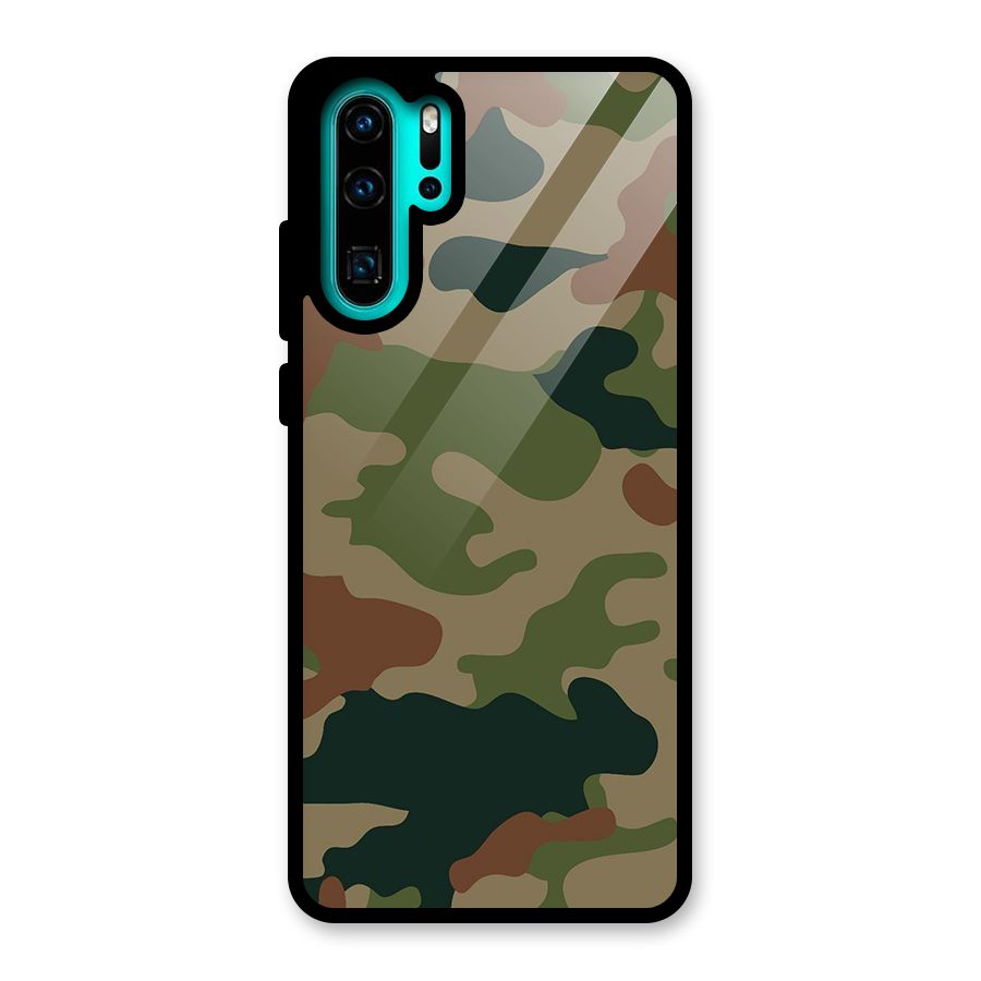 Army Camouflage Glass Back Case for Huawei P30 Pro
