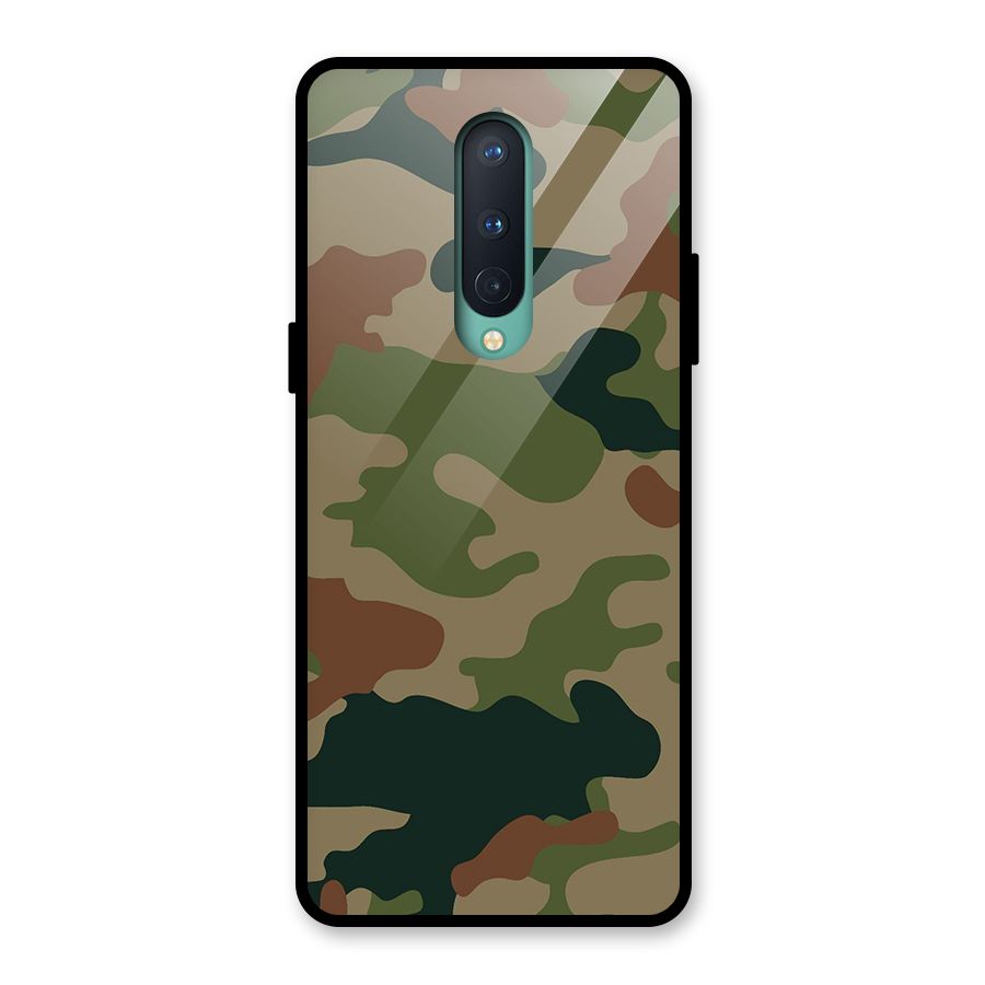 Army Camouflage Glass Back Case for OnePlus 8