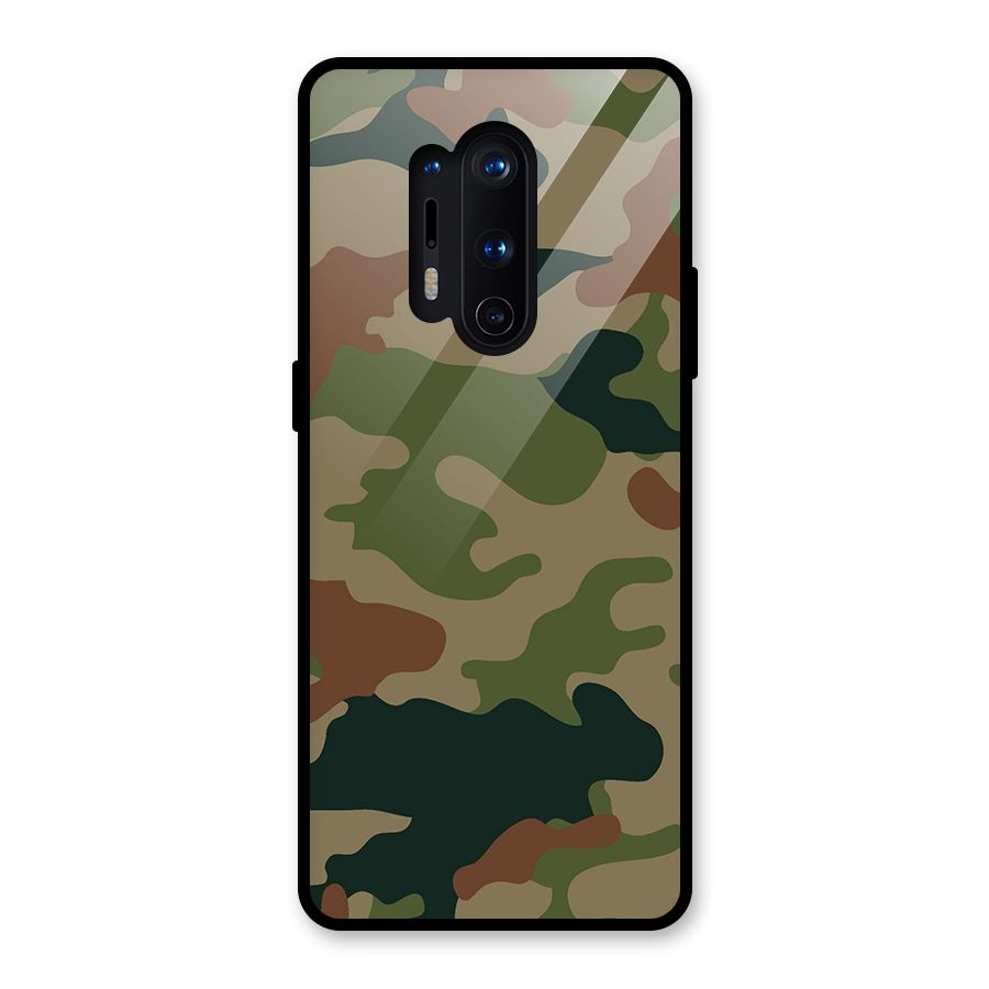 Army Camouflage Glass Back Case for OnePlus 8 Pro