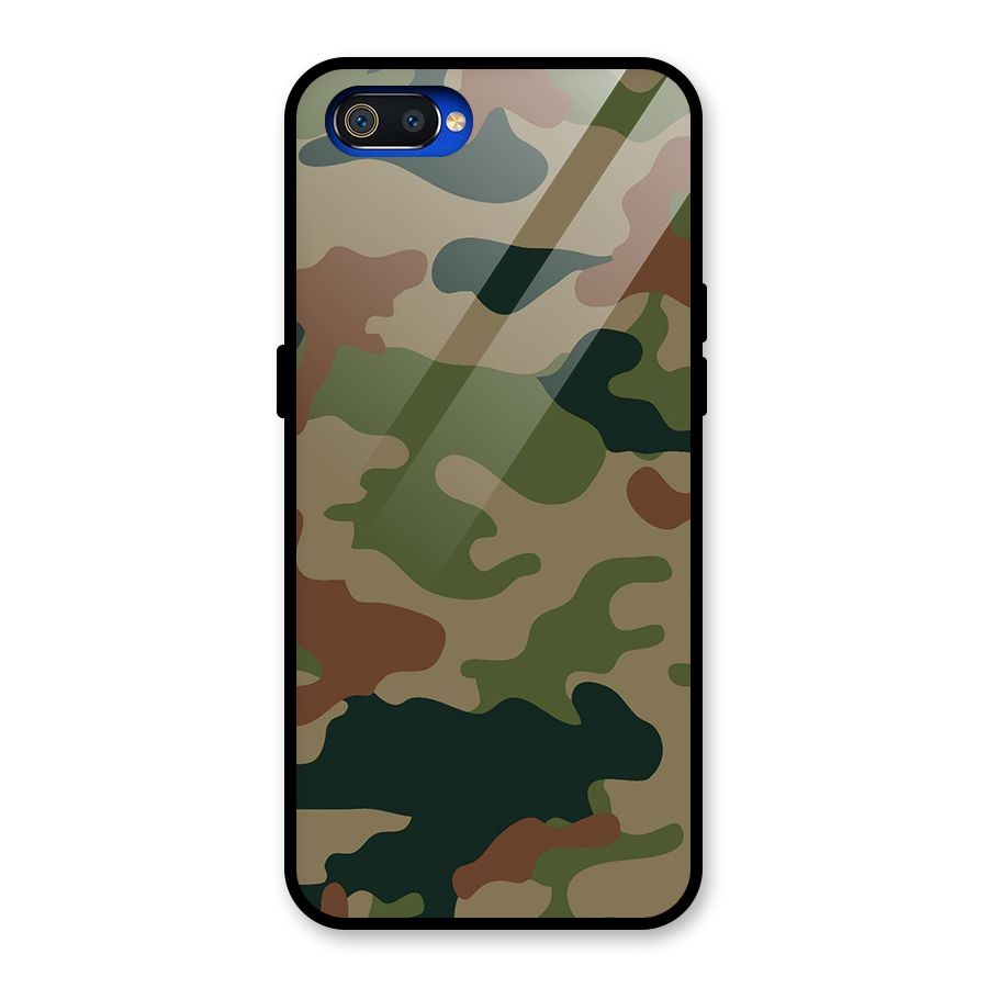 Army Camouflage Glass Back Case for Realme C2