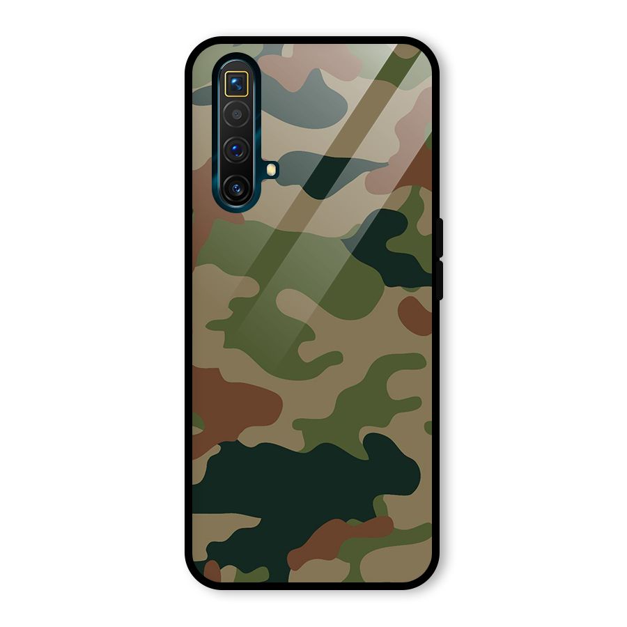Army Camouflage Glass Back Case for Realme X3