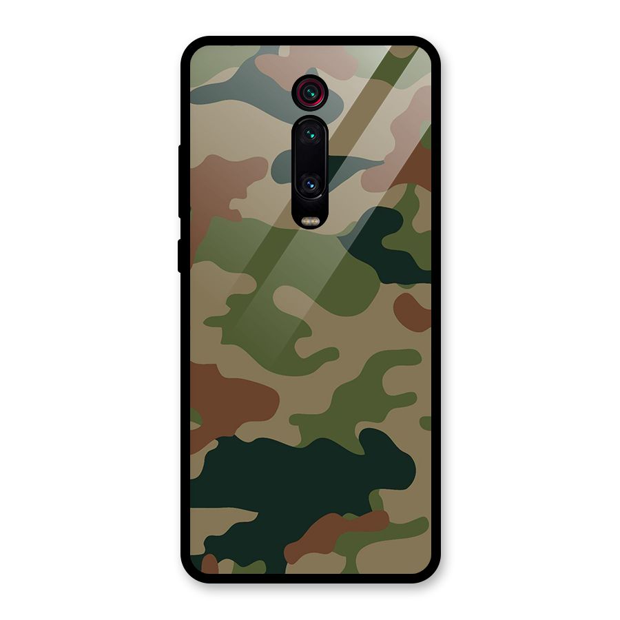 Army Camouflage Glass Back Case for Redmi K20