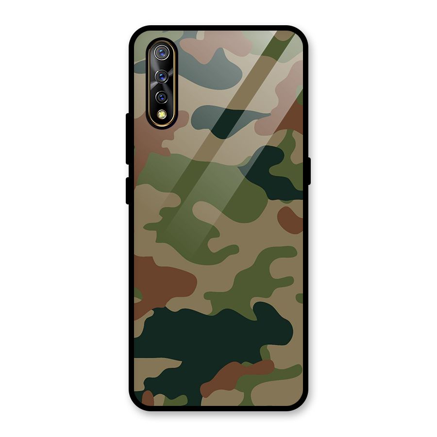 Army Camouflage Glass Back Case for Vivo S1