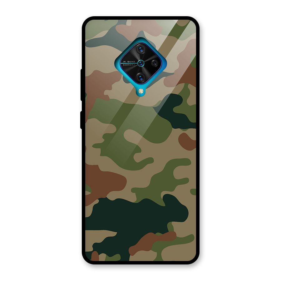 Army Camouflage Glass Back Case for Vivo S1 Pro