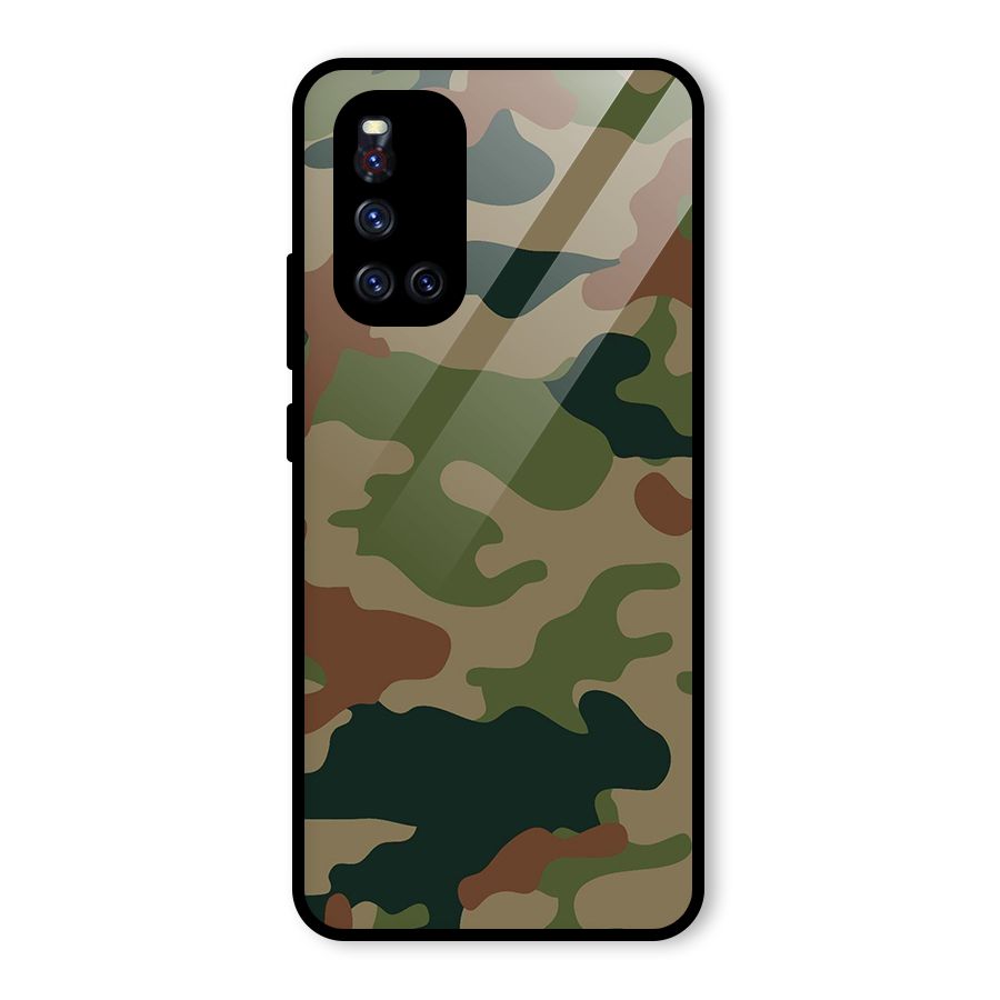 Army Camouflage Glass Back Case for Vivo V19