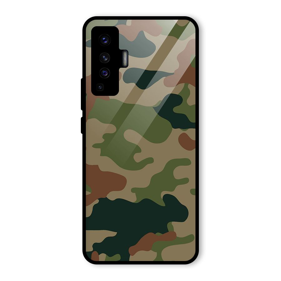 Army Camouflage Glass Back Case for Vivo X50