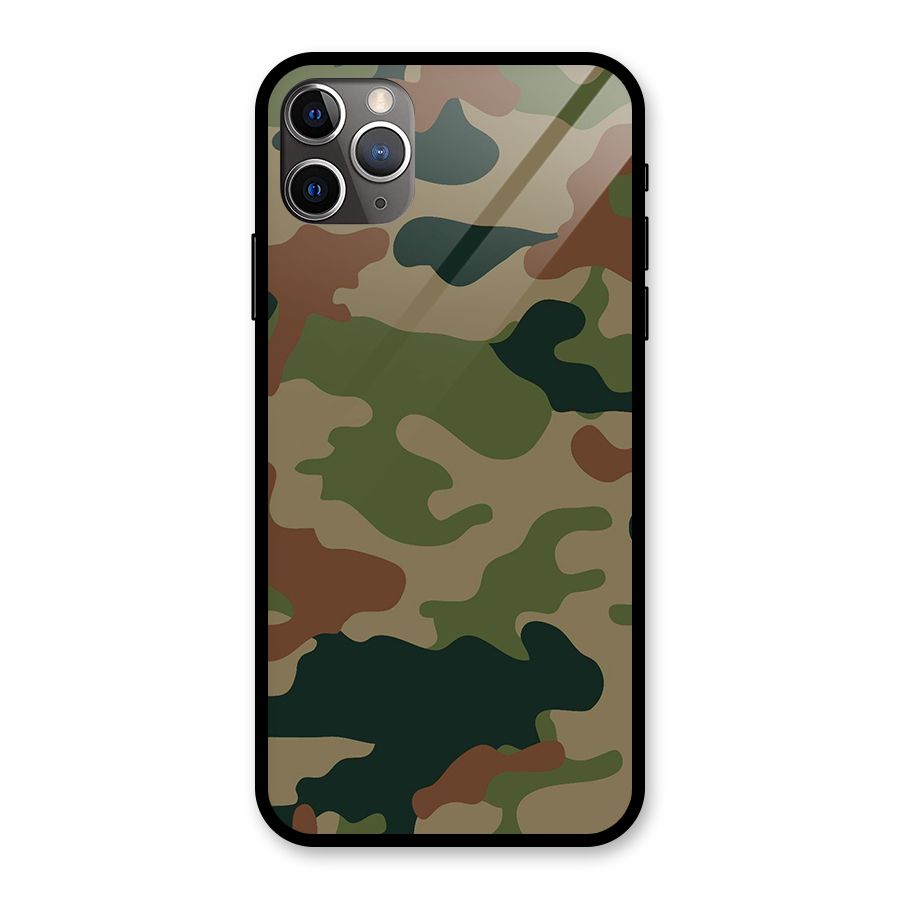 Army Camouflage Glass Back Case for iPhone 11 Pro Max