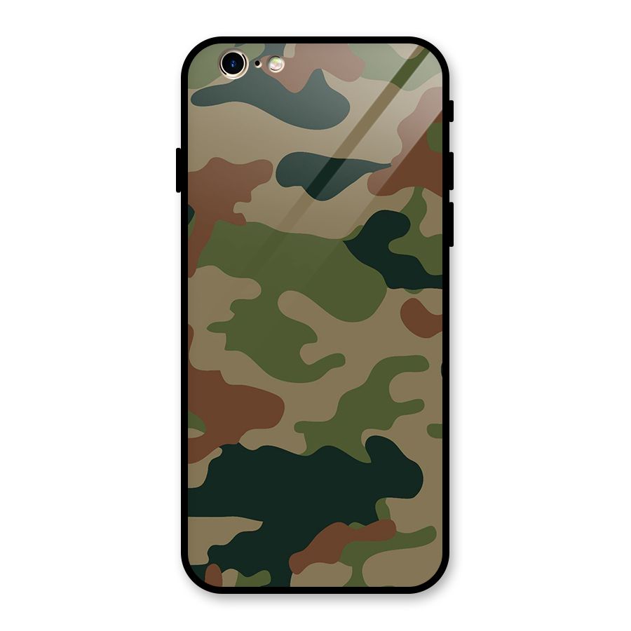 Army Camouflage Glass Back Case for iPhone 6 6S