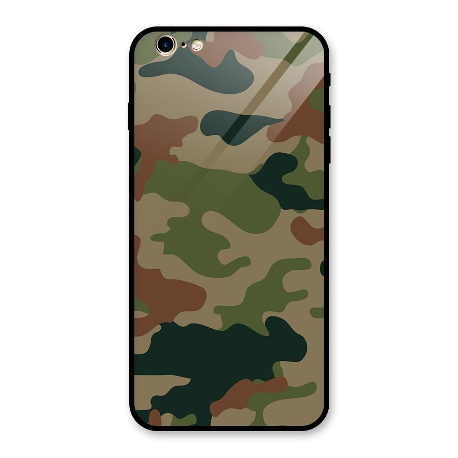 Army Camouflage Glass Back Case for iPhone 6 Plus 6S Plus