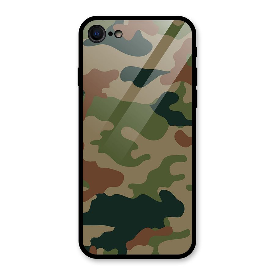 Army Camouflage Glass Back Case for iPhone 7