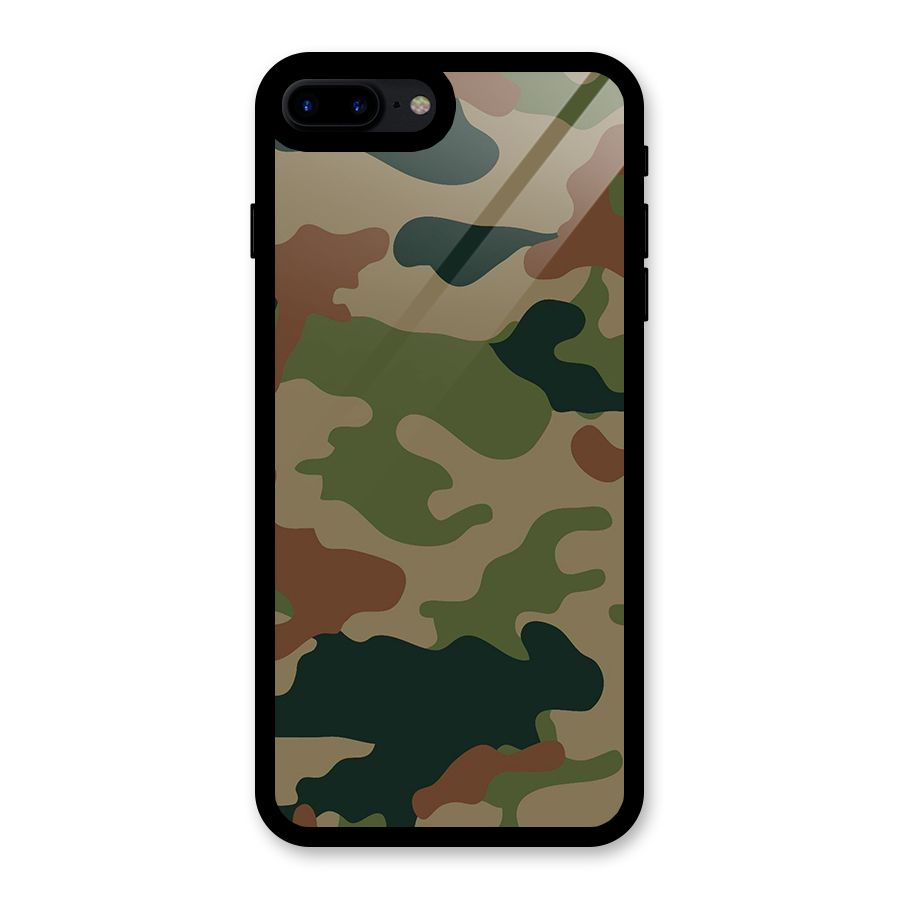 Army Camouflage Glass Back Case for iPhone 7 Plus