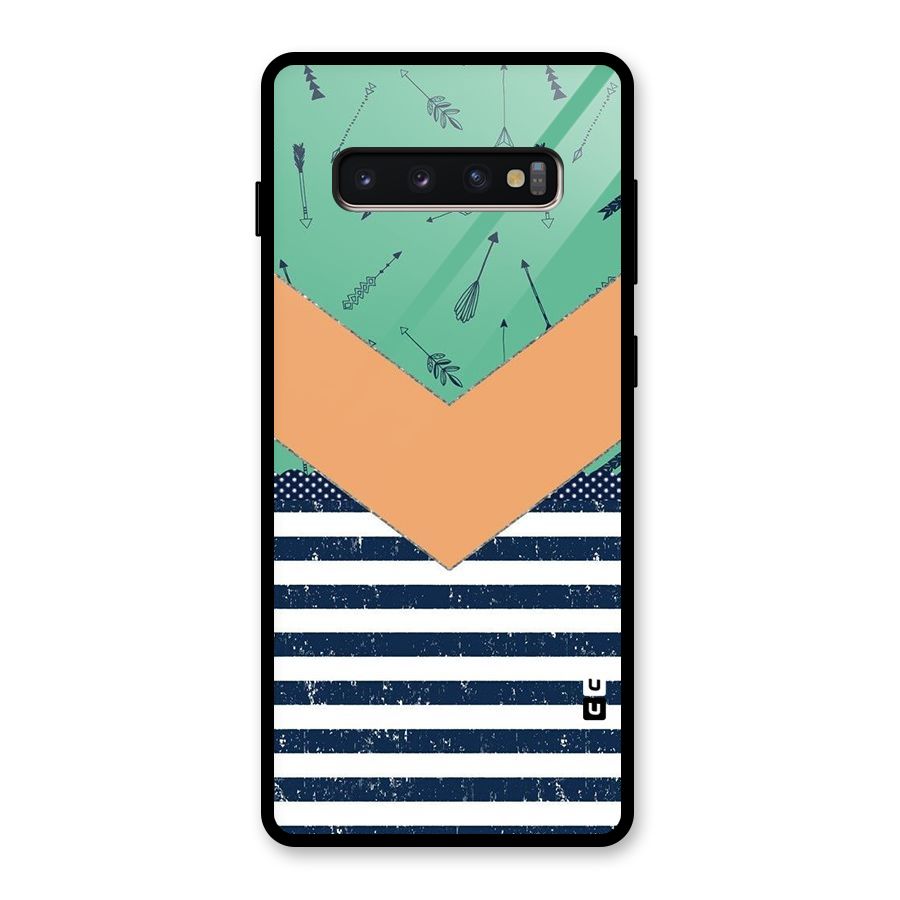 Arrows and Stripes Glass Back Case for Galaxy S10 Plus