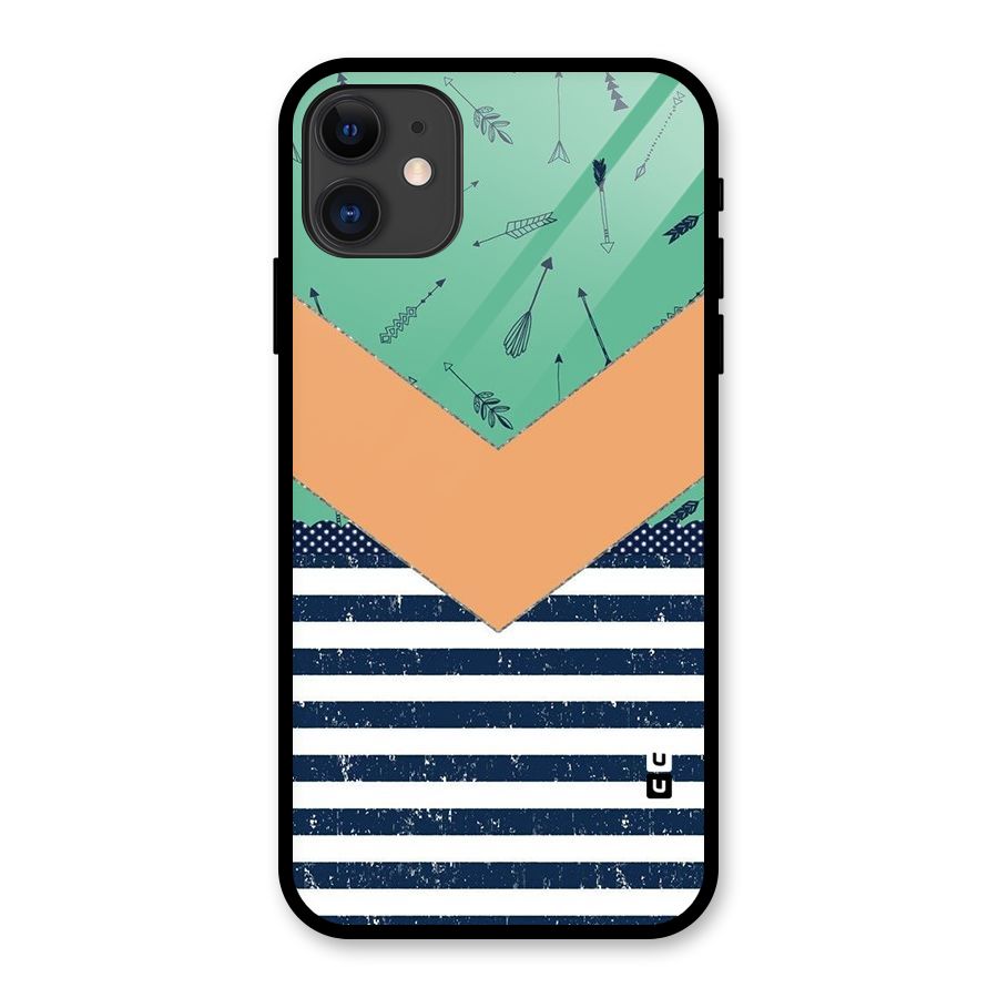 Arrows and Stripes Glass Back Case for iPhone 11