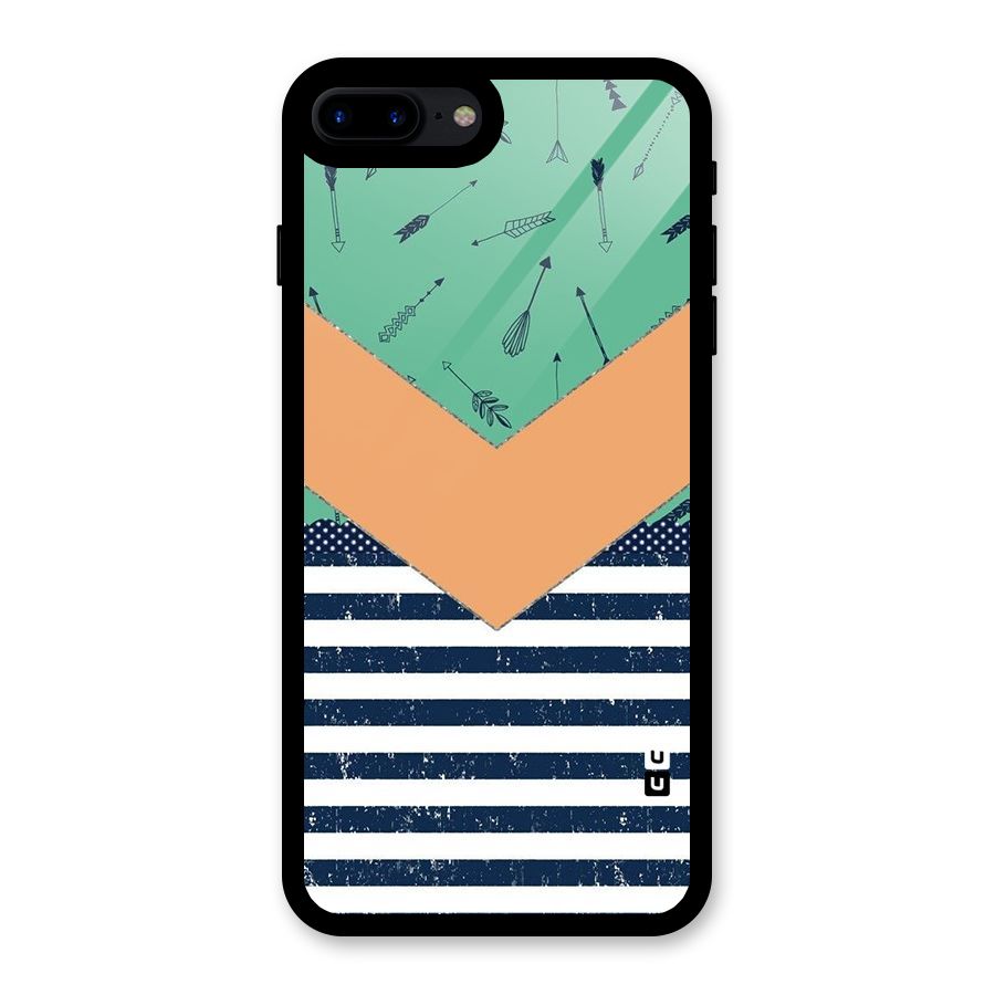 Arrows and Stripes Glass Back Case for iPhone 8 Plus