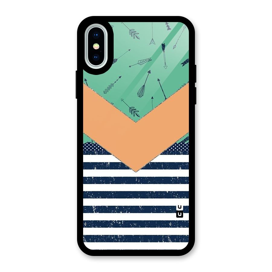 Arrows and Stripes Glass Back Case for iPhone XS