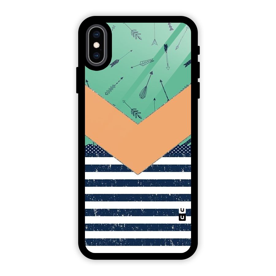 Arrows and Stripes Glass Back Case for iPhone XS Max