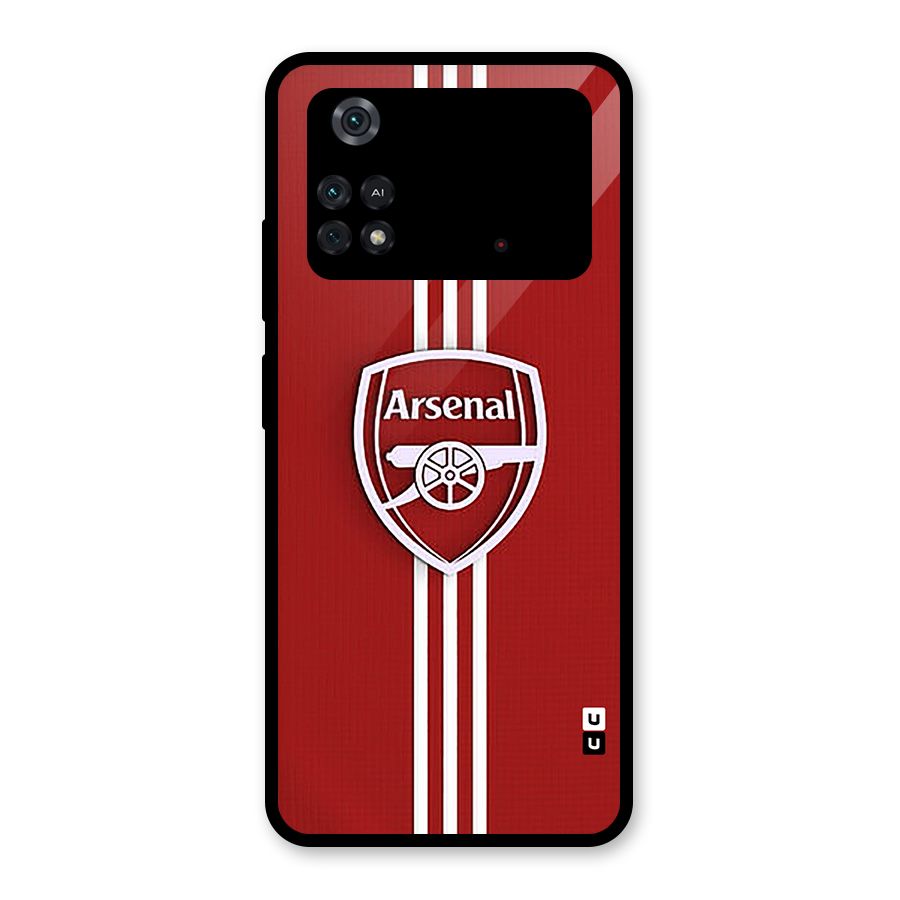 Arsenal Club Glass Back Case for Poco M4 Pro 4G
