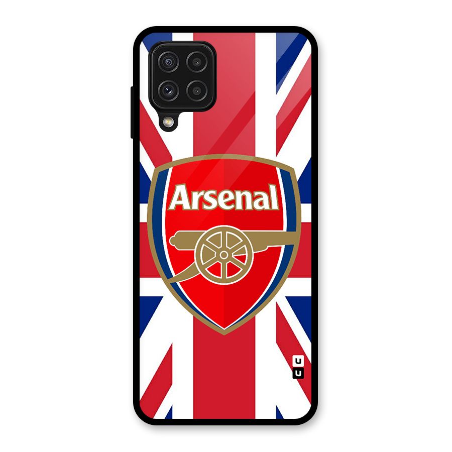 Arsenal Flag Glass Back Case for Galaxy A22 4G