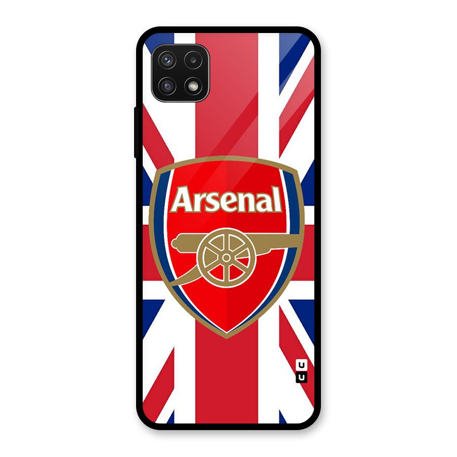 Arsenal Flag Glass Back Case for Galaxy A22 5G