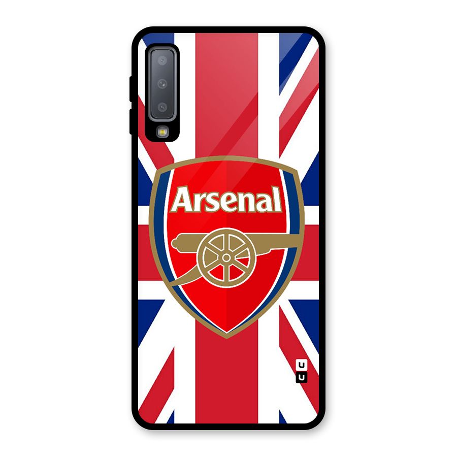 Arsenal Flag Glass Back Case for Galaxy A7 (2018)