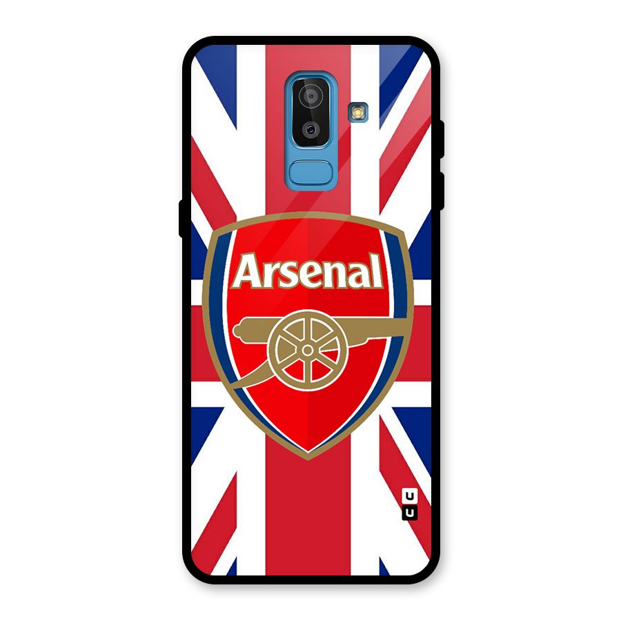 Arsenal Flag Glass Back Case for Galaxy J8
