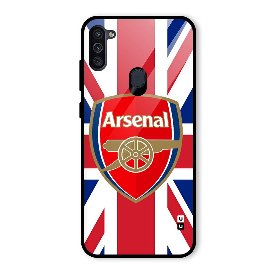 Arsenal Flag Glass Back Case for Galaxy M11