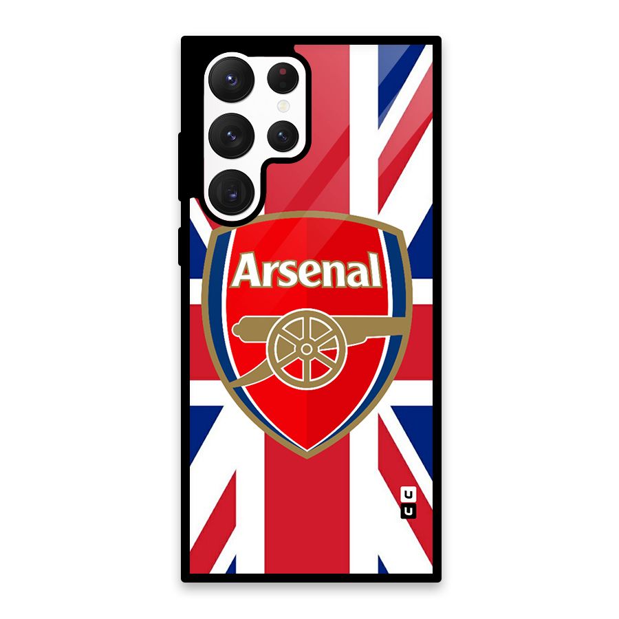Arsenal Flag Glass Back Case for Galaxy S22 Ultra 5G