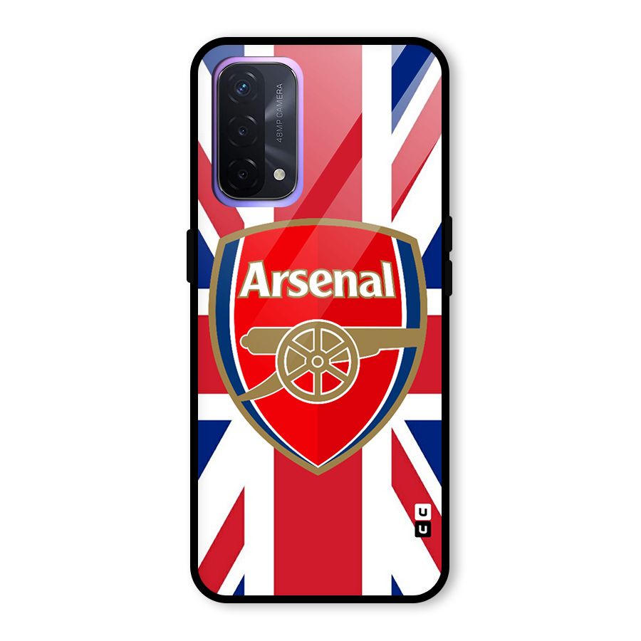 Arsenal Flag Glass Back Case for Oppo A74 5G