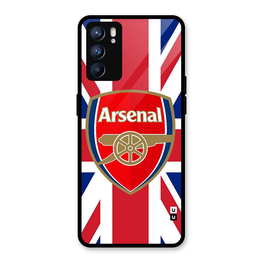 Arsenal Flag Glass Back Case for Oppo Reno6 5G