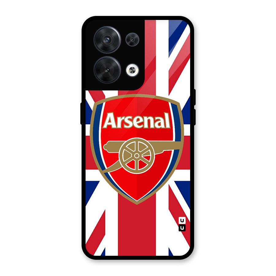 Arsenal Flag Glass Back Case for Oppo Reno8 5G