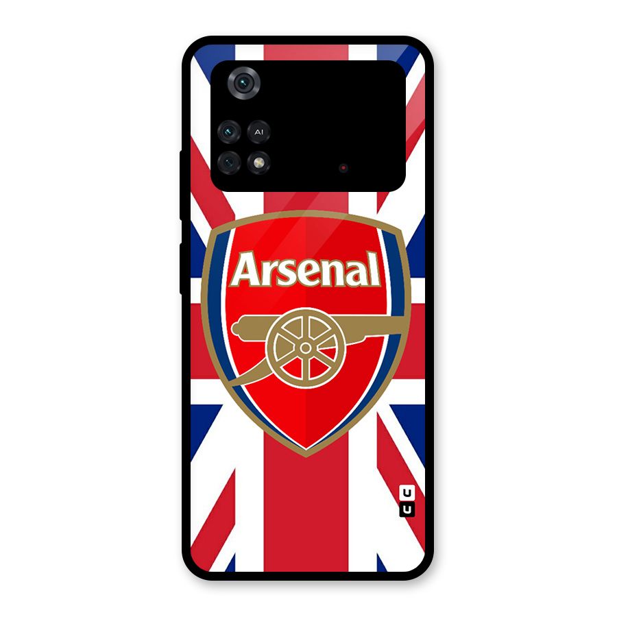 Arsenal Flag Glass Back Case for Poco M4 Pro 4G