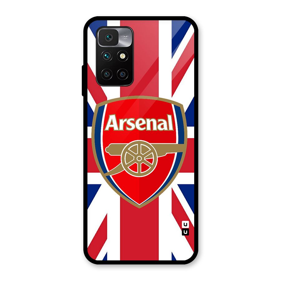 Arsenal Flag Glass Back Case for Redmi 10 Prime