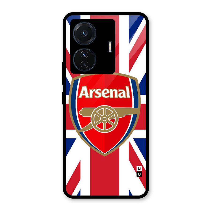 Arsenal Flag Glass Back Case for Vivo T1 Pro