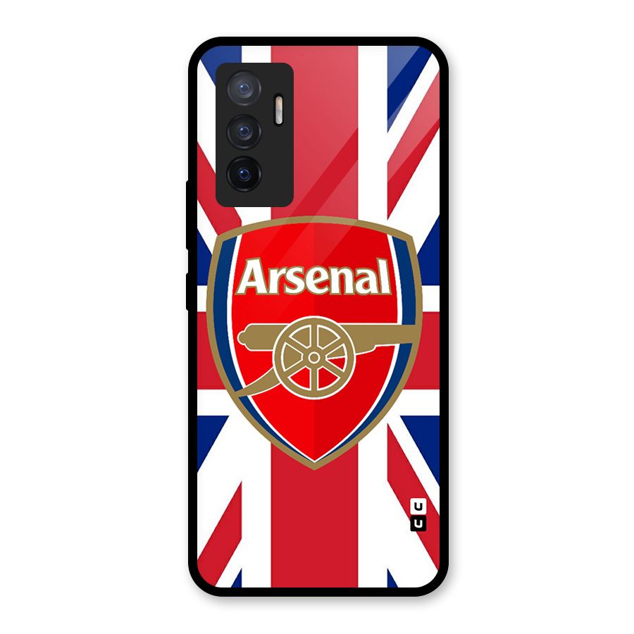 Arsenal Flag Glass Back Case for Vivo V23e