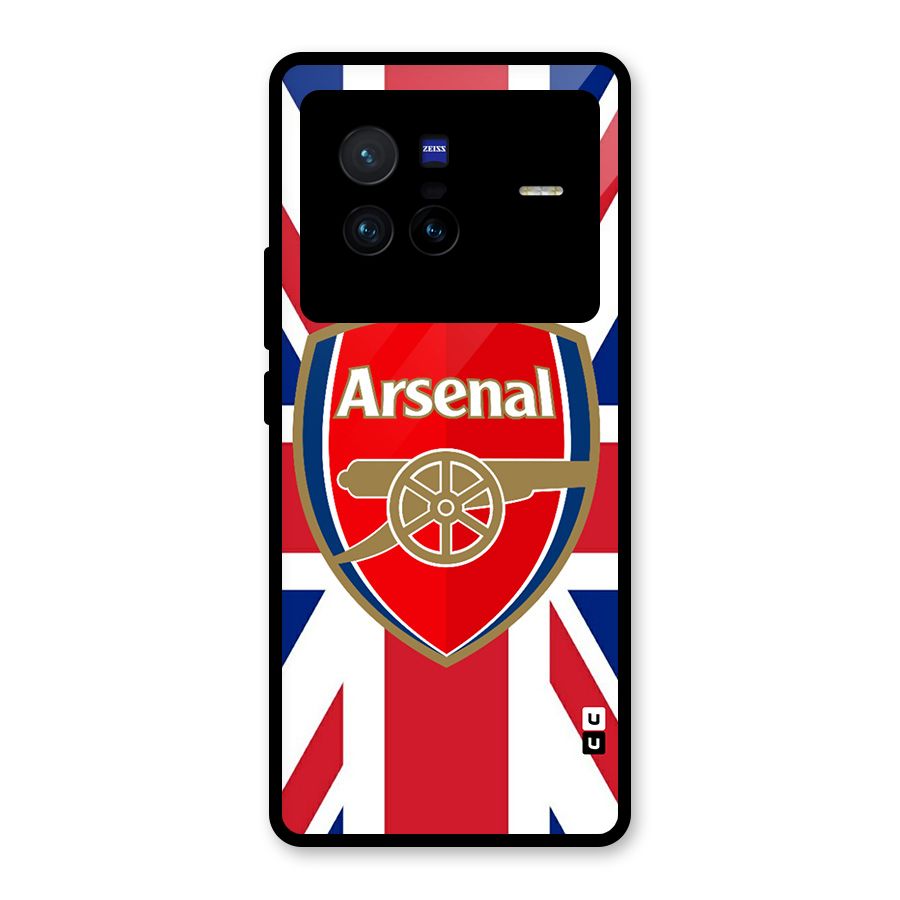 Arsenal Flag Glass Back Case for Vivo X80