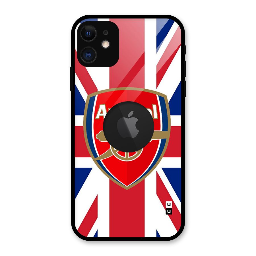 Arsenal Flag Glass Back Case for iPhone 11 Logo Cut