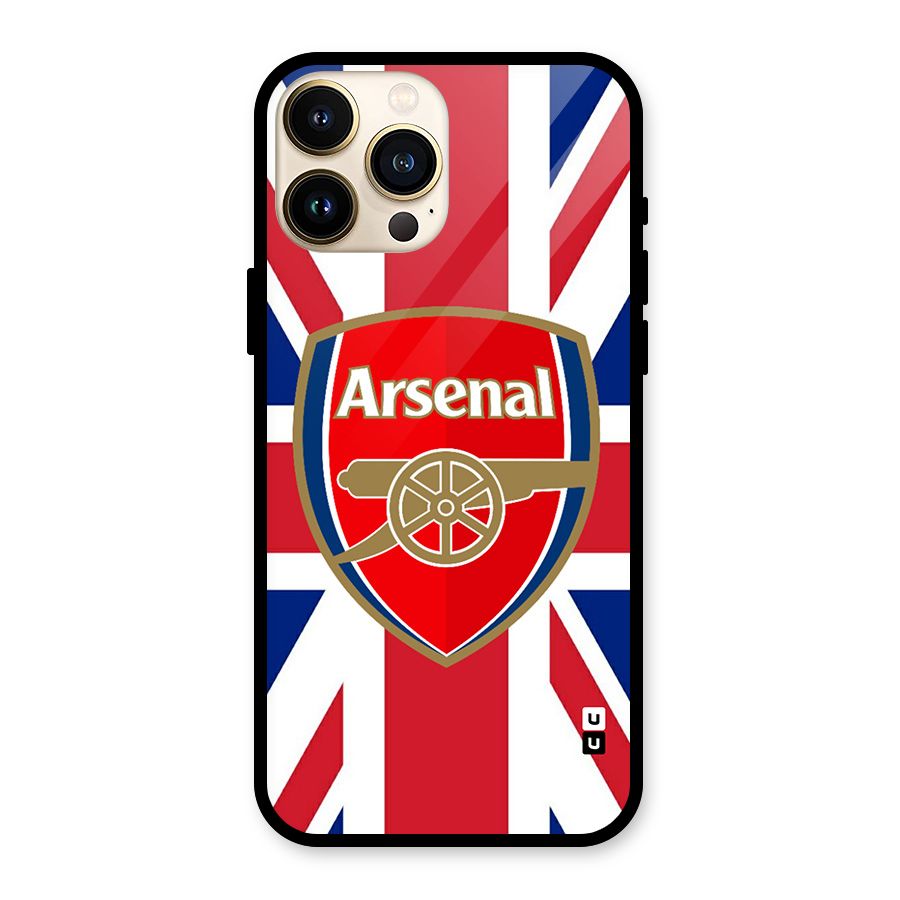 Arsenal Flag Glass Back Case for iPhone 13 Pro Max