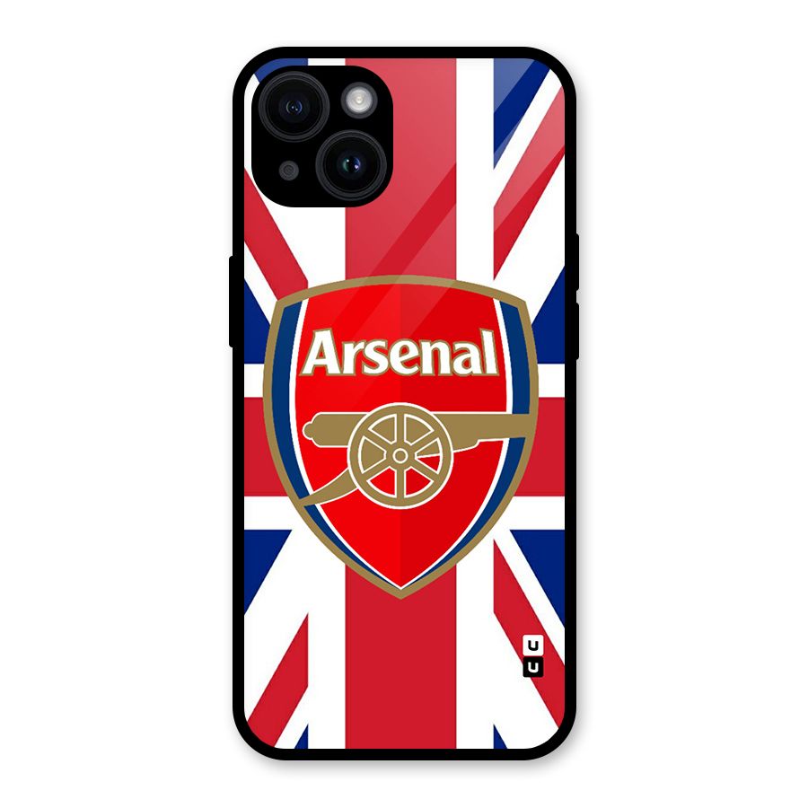 Arsenal Flag Glass Back Case for iPhone 14