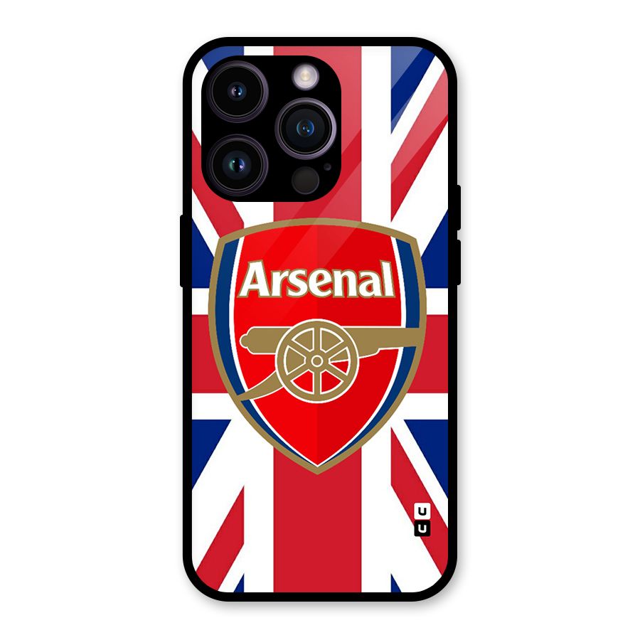 Arsenal Flag Glass Back Case for iPhone 14 Pro