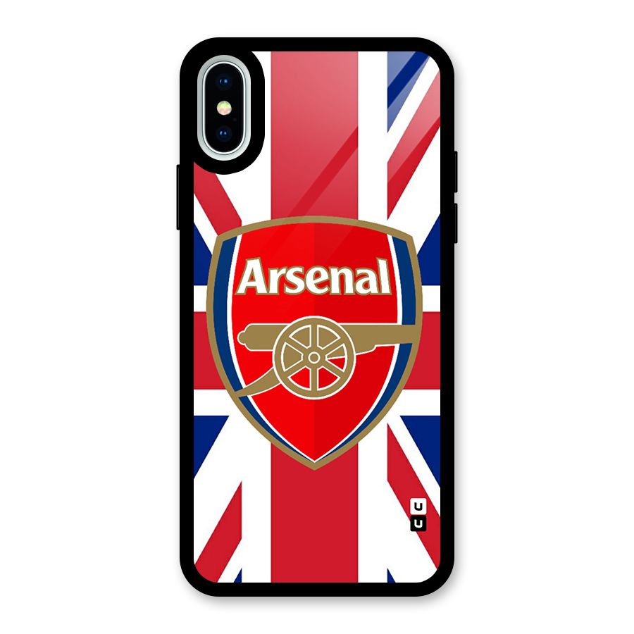 Arsenal Flag Glass Back Case for iPhone XS