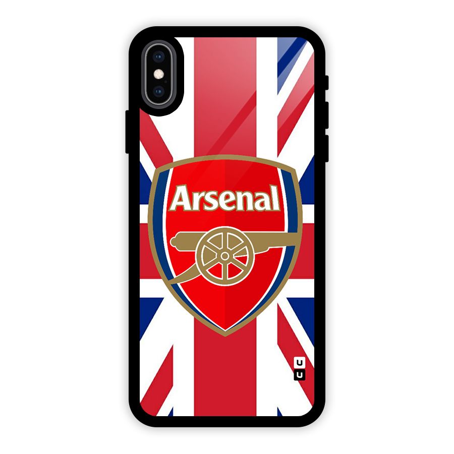 Arsenal Flag Glass Back Case for iPhone XS Max