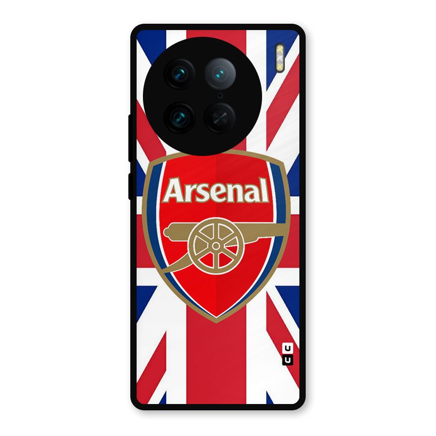 Arsenal Flag Metal Back Case for Vivo X90 Pro