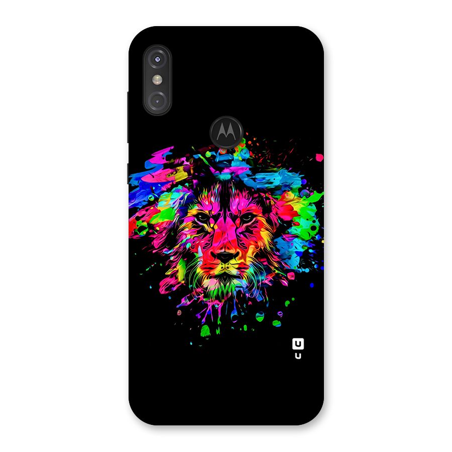Artistic Lion Art Splash Back Case for Motorola One Power