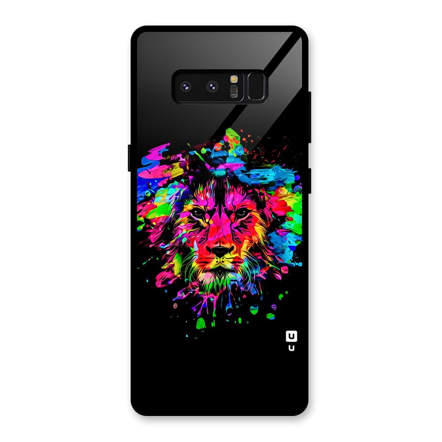 Artistic Lion Art Splash Glass Back Case for Galaxy Note 8